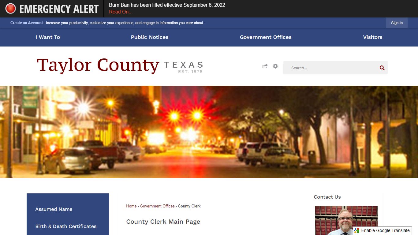 County Clerk Main Page | Taylor County, TX - Official Website